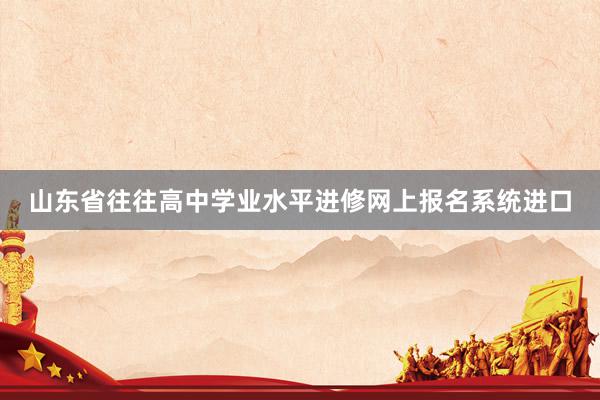 山东省往往高中学业水平进修网上报名系统进口